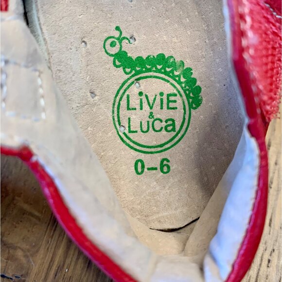 LIVIE & LUCA Pio Pio Baby Shoes Girls 0-6 Red Mary Jane Soft Crib Shoe Birds - Picture 9 of 9